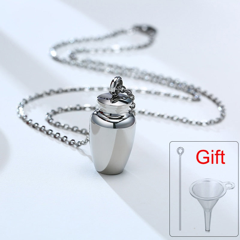 Openable Earthen Jar Columbarium Shape Pendant Necklace