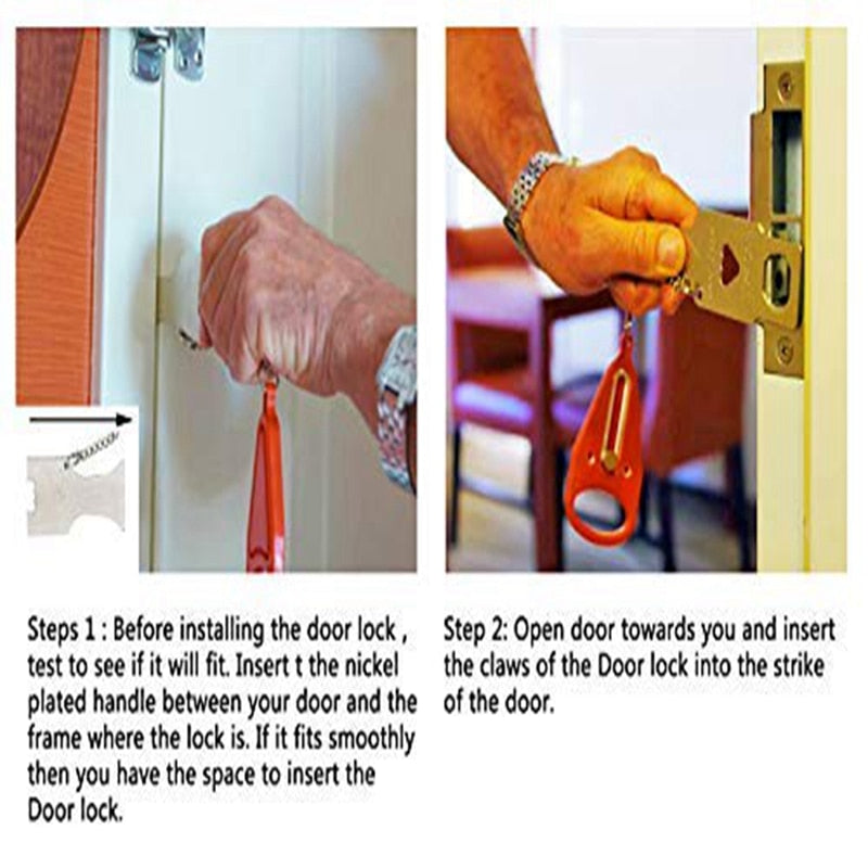 Portable Hotel Door Lock - Self-Defense Door Stop