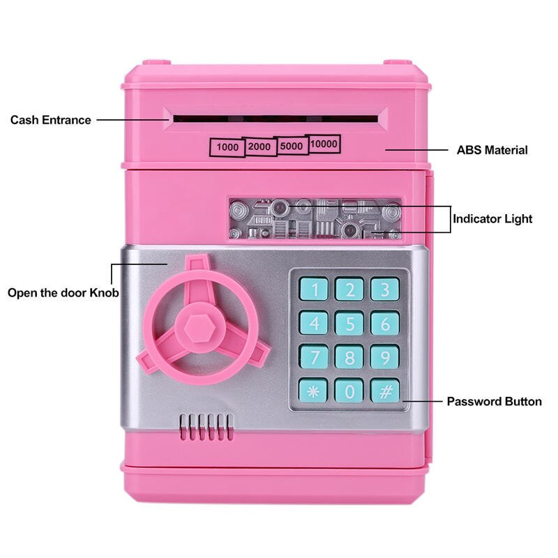 Electronic Piggy Bank ATM/Mini Safe/Safety Password/Coin Cash Deposit Machine