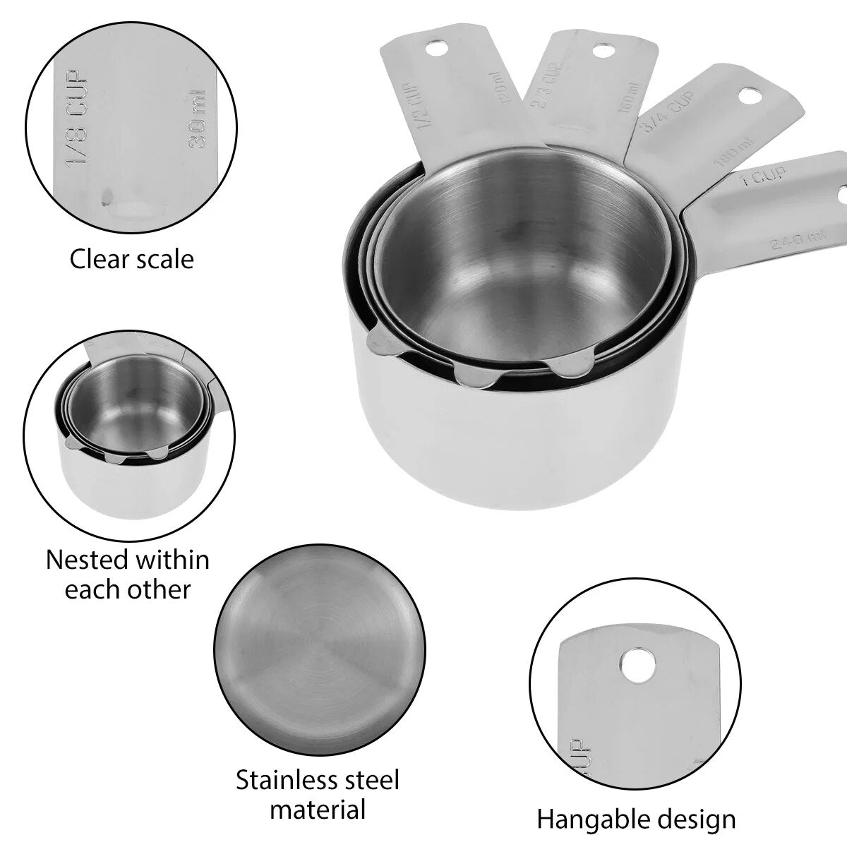 Stainless Steel Measuring Cups Set