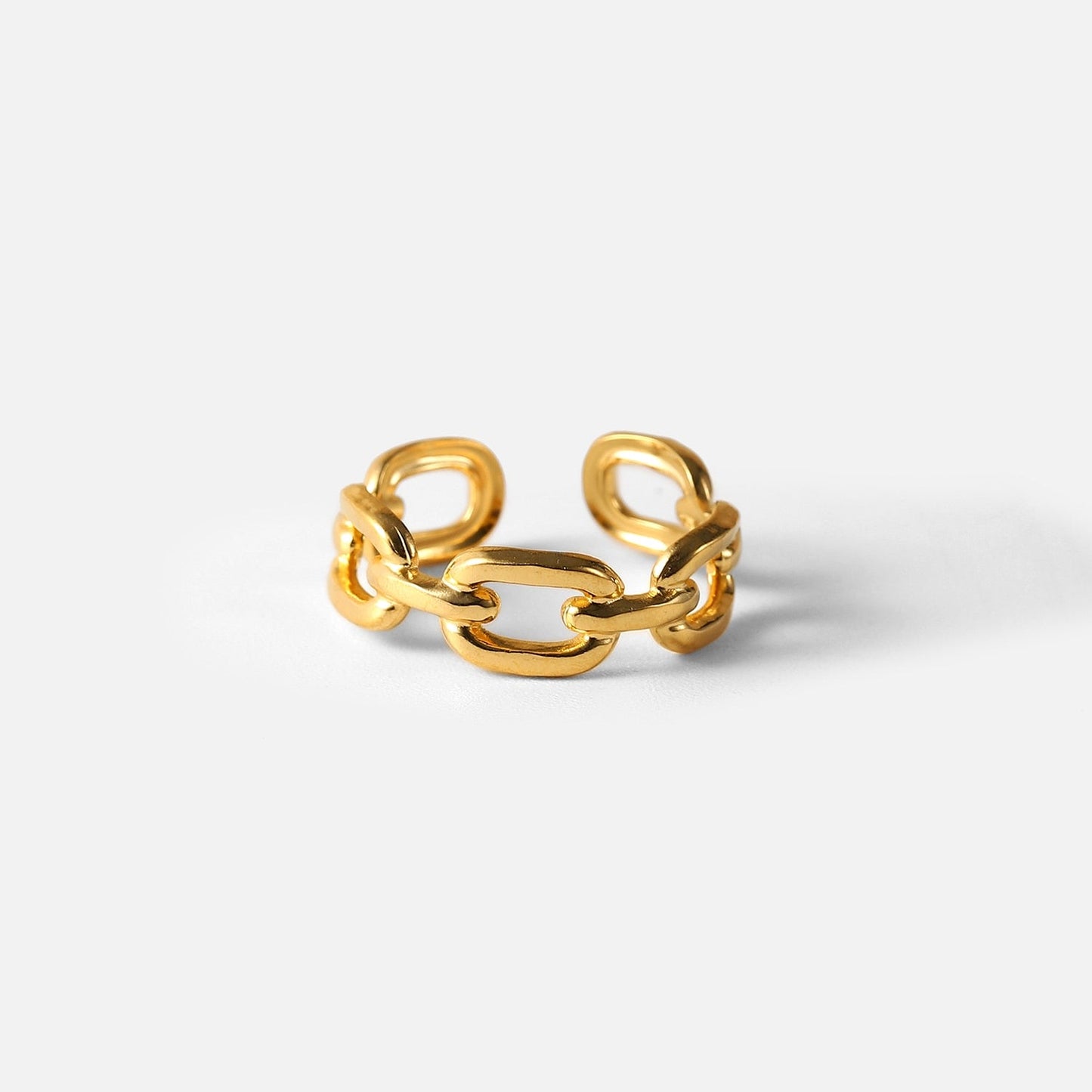 Twisted Link Chain Open Ring