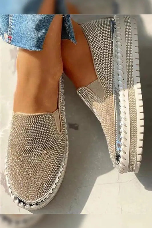 Rhinestone Crepe Slip-Ons