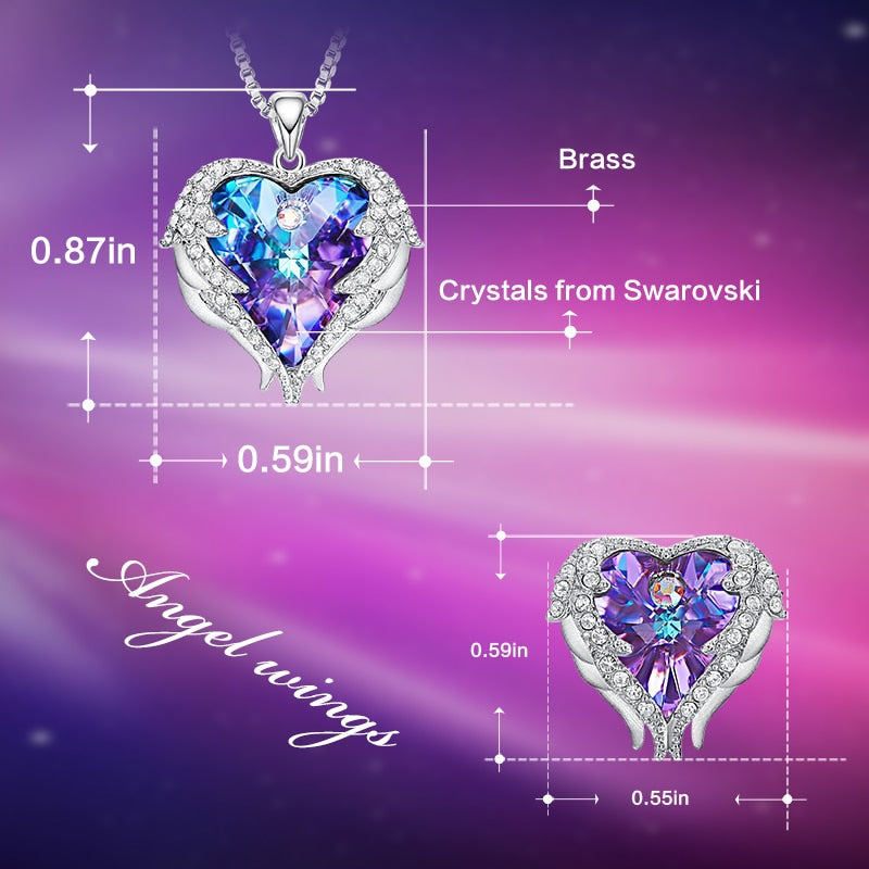 Cdyle Crystal Angel Wings Necklace