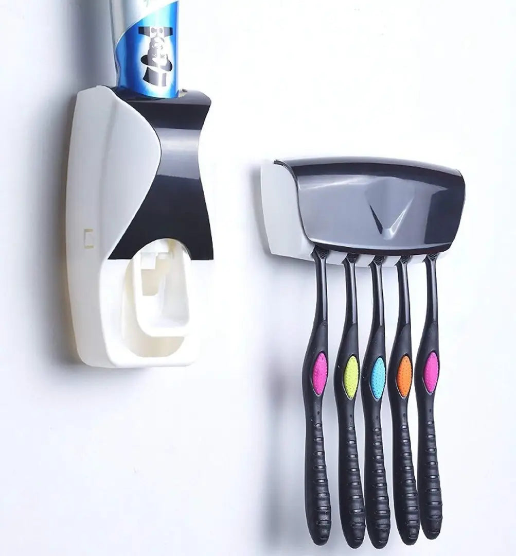 Automatic Toothpaste Dispenser & Toothbrush Holder